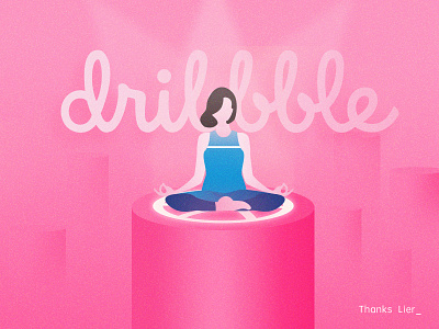 Hi,Dribbble debuts dribbble female first shot geometry gradient pink yoga