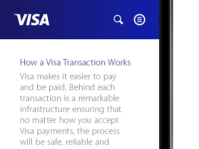 Mobile First mobile first responsive design visa web website