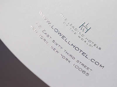 Lowell Hotel NYC brochure design. art direction eric pier foil luxury print