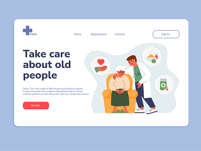 Care Website character creative design digital art illustration logo ui ux vector