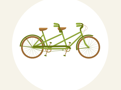 Added Relationship - spot illustration bike love tandem bike