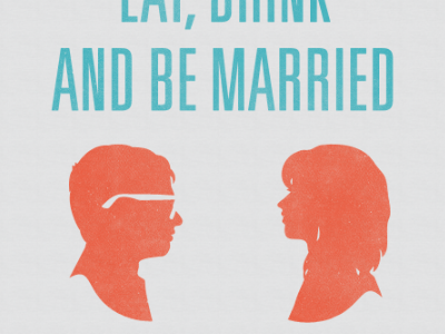 eat, drink, and be married save the date silhouette wedding