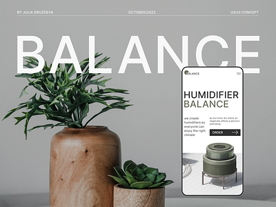 Humidifier Balance – e-commerce concept (UX, UI design) branding business design digital interface minimal ui userinterface ux web webdesign webdesigner