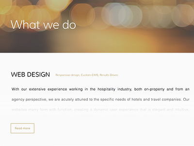 What we do css photography typography web design