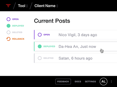 Internal tools interface bits