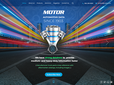 Motor Landing page design branding design typography web