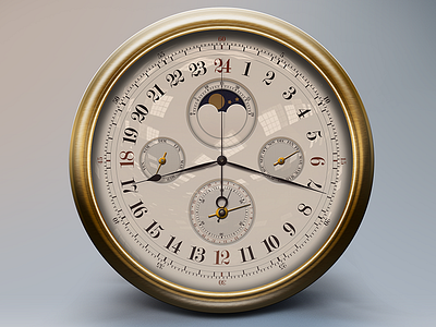 24 Hour Clock circle clock icon realistic time
