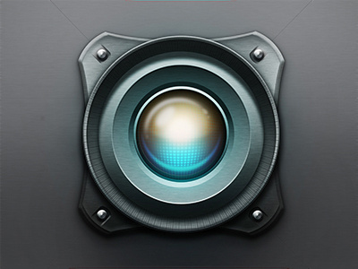Eye Scanner Lens circle icon metal photoshop rebound scanner