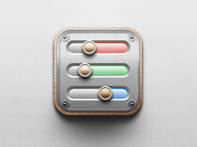 Color Slider Icon icon metal photoshop slider wooden