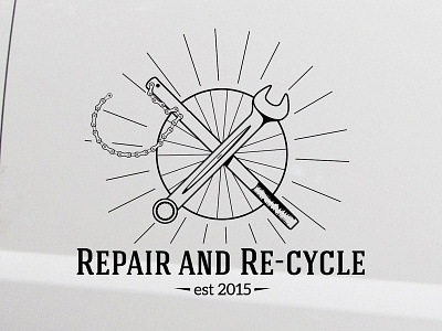 Repair and Re-cycle branding design illustration logo vector