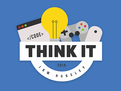 Day 10 | Think I.T. Logo brackets brand brand and identity code colors console controller design flat game illustration it lightbulb logo mouse think vector