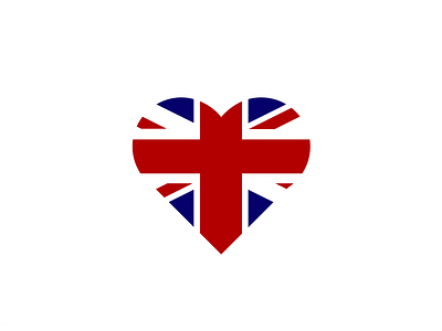 Day 14 | Valentine colors design england flag flat great britain heart illustration