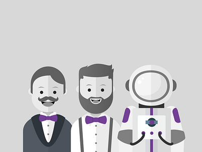 Day 15 | The past, the present and the future astronaut avatar bowtie character colors design flat illustration purple suit
