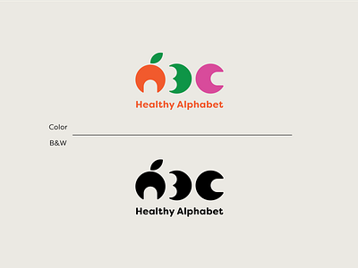 Healthy ABC logotype abc abstract alphabet branding children cute design healthy logo logotype minimalistic typography vegetables