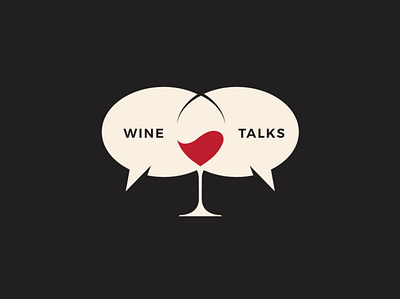 Wine Talks doodle illustration logo logotype minimalistic negativespace sketch speach speech talking talking bubbles talks wine wine glass winery