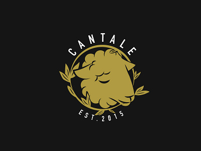 Cantale logotype black eco farm gold growing head leaf logo logotype plants sheep yellow