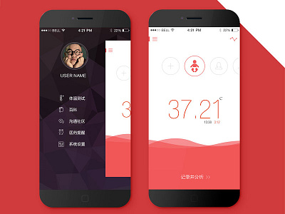 Temperature monitoring-White ue ui ux