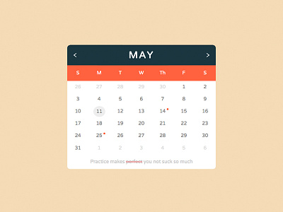 Practice Makes You Suck Less calendar css html widget