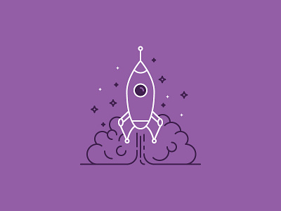 Startup Weekly blog deploy illustration launch rocket space startup vector
