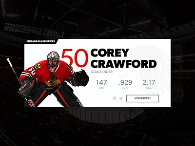 NHL Player Card blackhawks card chicago goalie hockey nhl ui