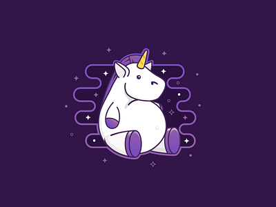 Unicorn character fat horse illustration majestic startup unicorn