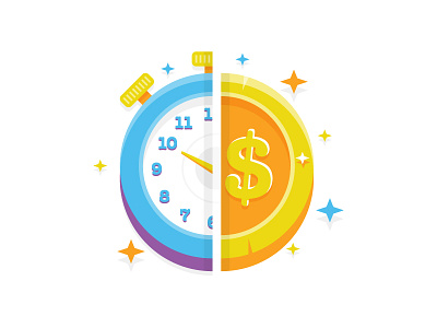 Time Is Money clock coin illustration money time time is money vector