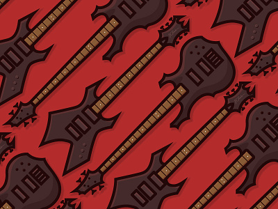 Teenage years bass electric guitar illustration metal music pattern vector
