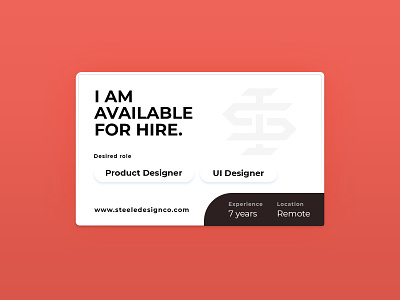 I am available for hire available for hire designer hire job hunt job search product designer ui designer