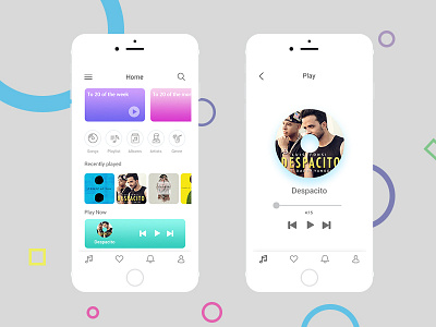 Music App app dailyui design dribbble gradient ios iphone minimal mobile music popular ui