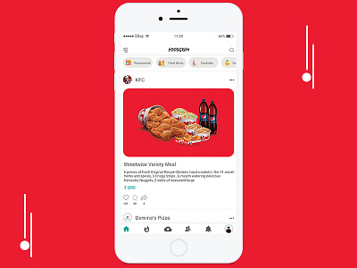 Foodgram - IOS app concept dominos dribbble foodapp instagram ios iphone kfc social trending ui ux