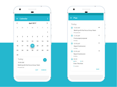Calendar App android app calendar design dribbble google pixel material minimal planner routine trending ui