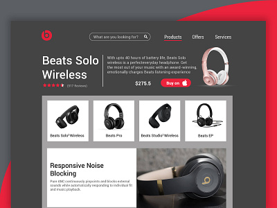 Beats Audio Landing Page beats audio landing page minimal music sound trending ui web design web page