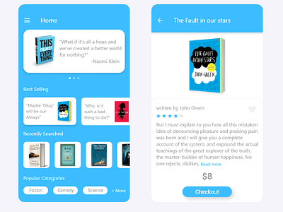 Book Store App android book dribbble e commerce material online product store trending user interface