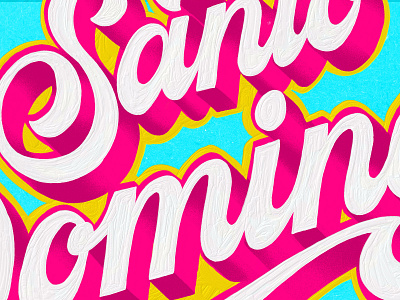 SANTO DOMINGO - Details brushpen calligraphy colors coverart design details lettering merengue music cover procreate textures