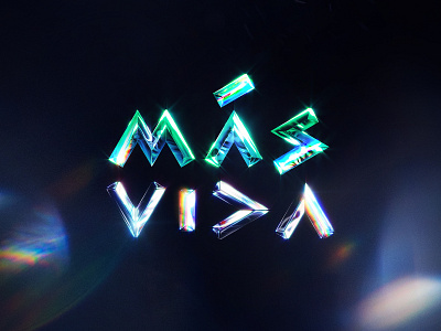 Más vida ft @maneyimagination 3d lettering colors design holographic lettering photoshop textures vida