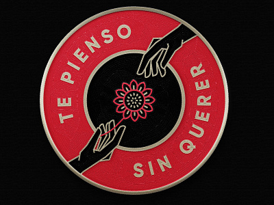 Te pienso sin querer badge calligraphy details lettering procreate textures