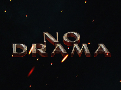 No Drama 3d type lettering movie title