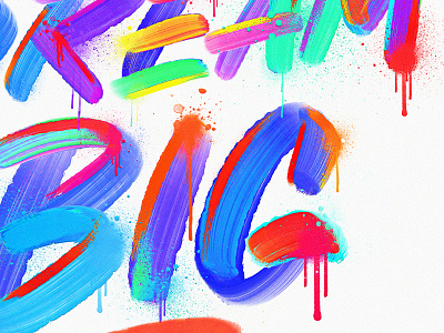 Dream big - Detail shot details lettering procreate textures