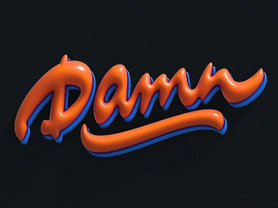 Damn Illustrator 3d calligraphy details illustrator lettering procreate textures