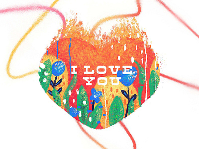 I LOVE YOU colors details lettering love procreate textures
