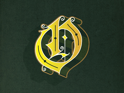 O gold gren lettering victorian