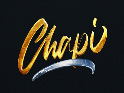 Chapi eyecandy gold lettering photoshop procreate silver