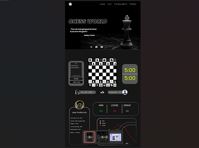 ONLINE CHESS WEBSITE DESIGN CONCEPT 3d animation branding graphic design logo motion graphics ui