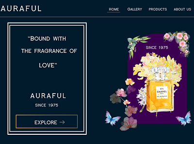 Online perfume landing page #dailyui.co #dailyuichallenge branding fragrance logo perfume product smell store ui