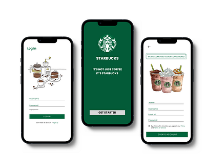 Starbucks login signup redesigned animation branding coffee design login product signup starbucks tea ui ux