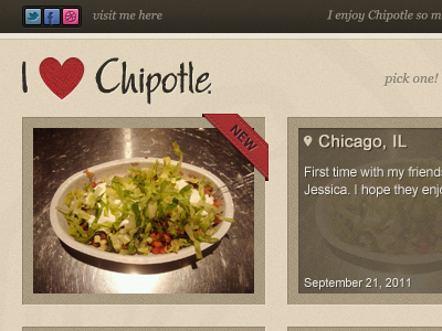 I Love Chipotle chipotle icon texture typography ui design web design