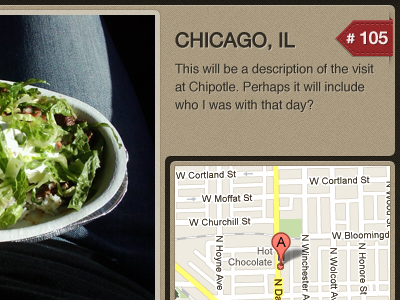 I Love Chipotle Details Page banner food texture typography ui ux