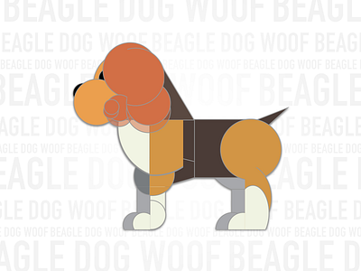 Beagle Woof Dog beagle dog flat geometric kouroupakis michail minimal ui ux woof