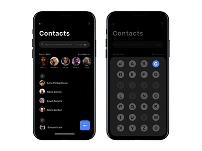 Contacts App iPhone X add black blue contacts kouroupakis michail ui ux white