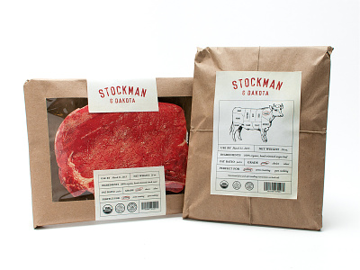 Stockman & Dakota Meat Packaging brand identity design kraft paper meat packaging retail vintage weathered